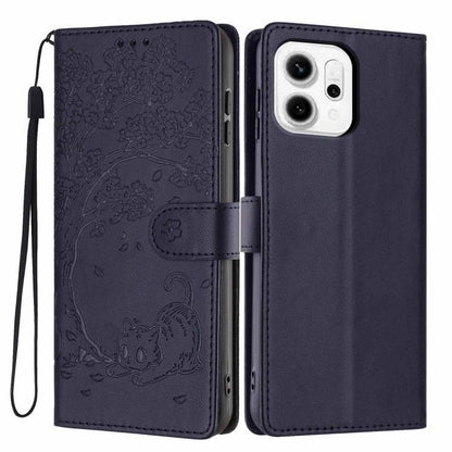 Tree Cat Embossed Flip Vegan Leather Phone Case, For OPPO A57 4G / A77 4G Global, For OPPO A6x 5G / A6 5G Global, For OPPO Reno15 Pro 5G Global, For OPPO Reno15 5G Global, For OPPO Find X9, For OPPO A6 Pro 4G / 5G Global / F31 5G, For OPPO Find X9 Pro ...