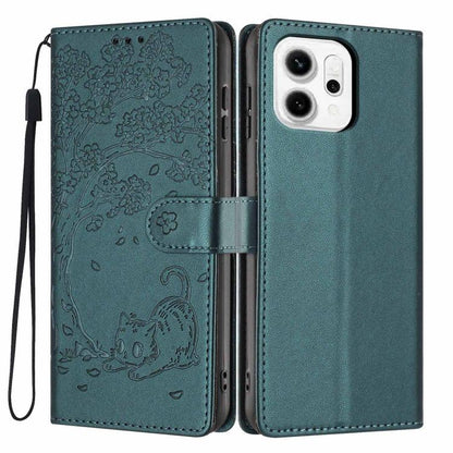 Tree Cat Embossed Flip Vegan Leather Phone Case, For OPPO A57 4G / A77 4G Global, For OPPO A6x 5G / A6 5G Global, For OPPO Reno15 Pro 5G Global, For OPPO Reno15 5G Global, For OPPO Find X9, For OPPO A6 Pro 4G / 5G Global / F31 5G, For OPPO Find X9 Pro ...