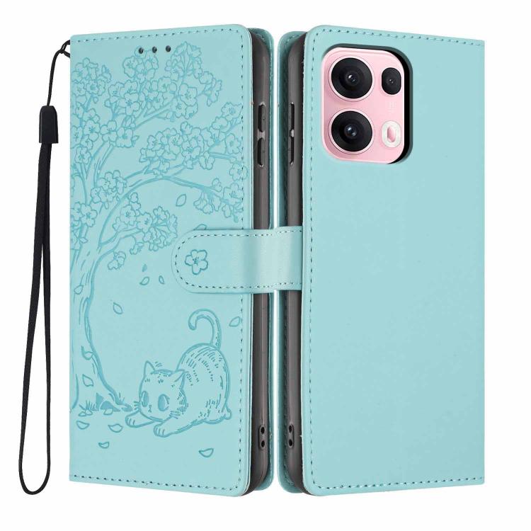 Tree Cat Embossed Flip Vegan Leather Phone Case, For OPPO A57 4G / A77 4G Global, For OPPO A6x 5G / A6 5G Global, For OPPO Reno15 Pro 5G Global, For OPPO Reno15 5G Global, For OPPO Find X9, For OPPO A6 Pro 4G / 5G Global / F31 5G, For OPPO Find X9 Pro ...