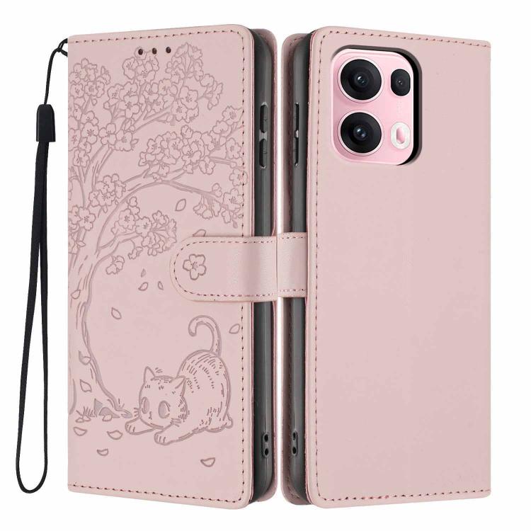 Tree Cat Embossed Flip Vegan Leather Phone Case, For OPPO A57 4G / A77 4G Global, For OPPO A6x 5G / A6 5G Global, For OPPO Reno15 Pro 5G Global, For OPPO Reno15 5G Global, For OPPO Find X9, For OPPO A6 Pro 4G / 5G Global / F31 5G, For OPPO Find X9 Pro ...