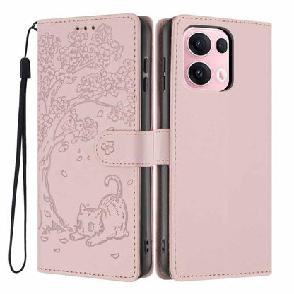 Tree Cat Embossed Flip Vegan Leather Phone Case, For OPPO A57 4G / A77 4G Global, For OPPO A6x 5G / A6 5G Global, For OPPO Reno15 Pro 5G Global, For OPPO Reno15 5G Global, For OPPO Find X9, For OPPO A6 Pro 4G / 5G Global / F31 5G, For OPPO Find X9 Pro ...