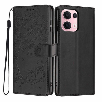 Tree Cat Embossed Flip Vegan Leather Phone Case, For OPPO A57 4G / A77 4G Global, For OPPO A6x 5G / A6 5G Global, For OPPO Reno15 Pro 5G Global, For OPPO Reno15 5G Global, For OPPO Find X9, For OPPO A6 Pro 4G / 5G Global / F31 5G, For OPPO Find X9 Pro ...