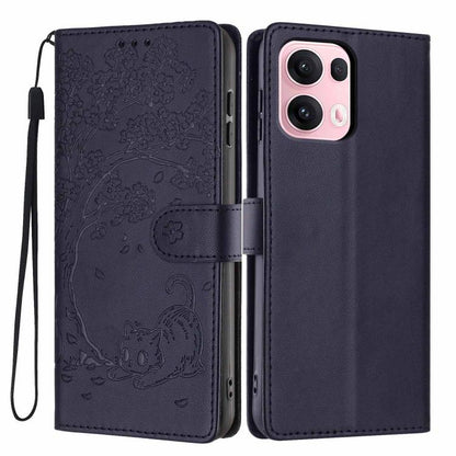 Tree Cat Embossed Flip Vegan Leather Phone Case, For OPPO A57 4G / A77 4G Global, For OPPO A6x 5G / A6 5G Global, For OPPO Reno15 Pro 5G Global, For OPPO Reno15 5G Global, For OPPO Find X9, For OPPO A6 Pro 4G / 5G Global / F31 5G, For OPPO Find X9 Pro ...