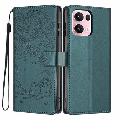 Tree Cat Embossed Flip Vegan Leather Phone Case, For OPPO A57 4G / A77 4G Global, For OPPO A6x 5G / A6 5G Global, For OPPO Reno15 Pro 5G Global, For OPPO Reno15 5G Global, For OPPO Find X9, For OPPO A6 Pro 4G / 5G Global / F31 5G, For OPPO Find X9 Pro ...