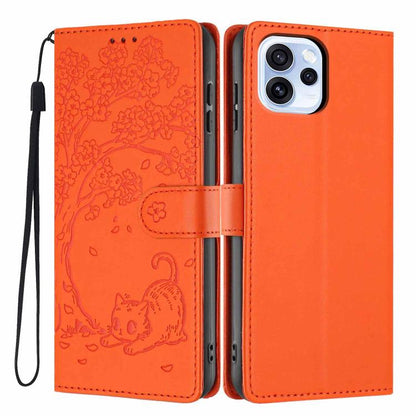 Tree Cat Embossed Flip Vegan Leather Phone Case, For OPPO A57 4G / A77 4G Global, For OPPO A6x 5G / A6 5G Global, For OPPO Reno15 Pro 5G Global, For OPPO Reno15 5G Global, For OPPO Find X9, For OPPO A6 Pro 4G / 5G Global / F31 5G, For OPPO Find X9 Pro ...