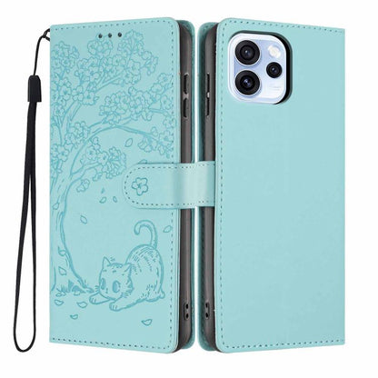 Tree Cat Embossed Flip Vegan Leather Phone Case, For OPPO A57 4G / A77 4G Global, For OPPO A6x 5G / A6 5G Global, For OPPO Reno15 Pro 5G Global, For OPPO Reno15 5G Global, For OPPO Find X9, For OPPO A6 Pro 4G / 5G Global / F31 5G, For OPPO Find X9 Pro ...