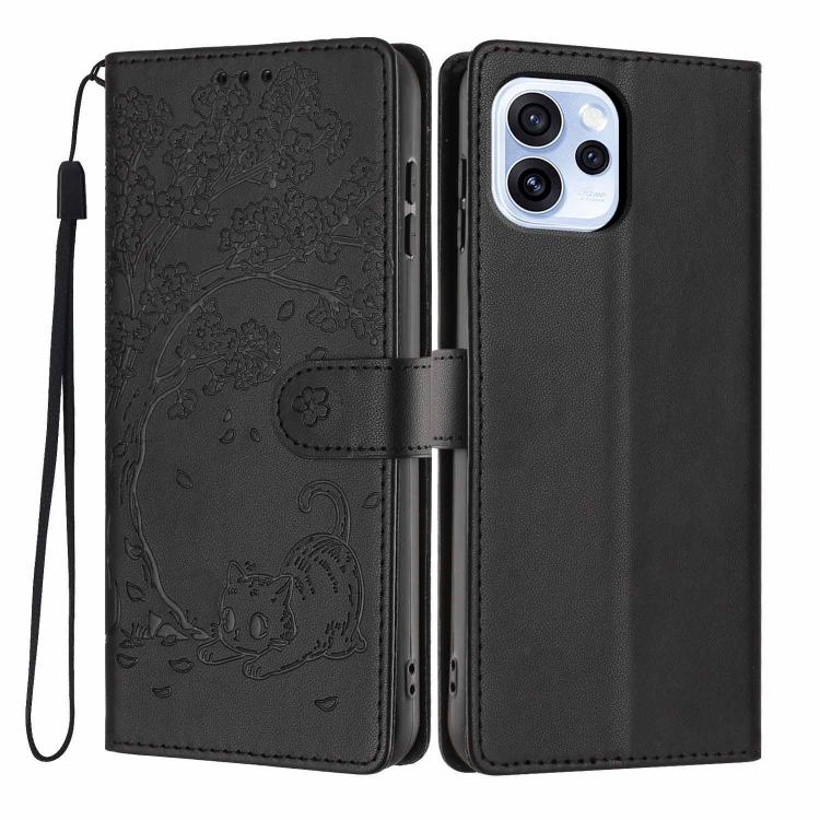 Tree Cat Embossed Flip Vegan Leather Phone Case, For OPPO A57 4G / A77 4G Global, For OPPO A6x 5G / A6 5G Global, For OPPO Reno15 Pro 5G Global, For OPPO Reno15 5G Global, For OPPO Find X9, For OPPO A6 Pro 4G / 5G Global / F31 5G, For OPPO Find X9 Pro ...