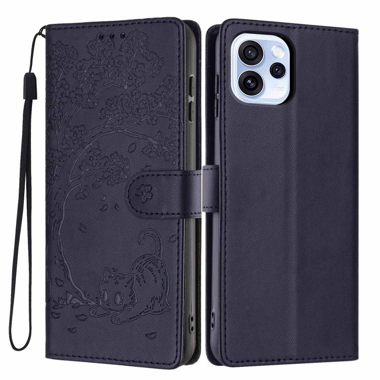 Tree Cat Embossed Flip Vegan Leather Phone Case, For OPPO A57 4G / A77 4G Global, For OPPO A6x 5G / A6 5G Global, For OPPO Reno15 Pro 5G Global, For OPPO Reno15 5G Global, For OPPO Find X9, For OPPO A6 Pro 4G / 5G Global / F31 5G, For OPPO Find X9 Pro ...