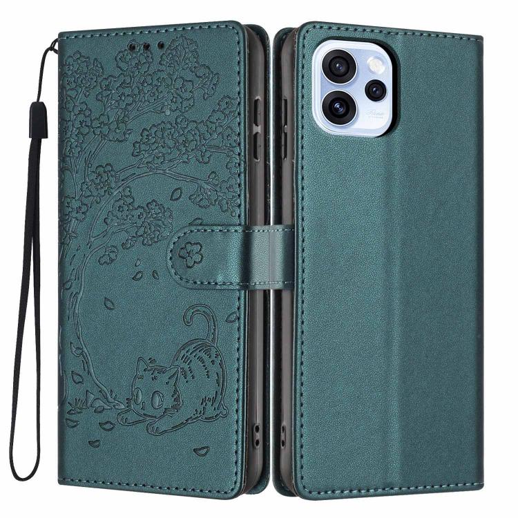 Tree Cat Embossed Flip Vegan Leather Phone Case, For OPPO A57 4G / A77 4G Global, For OPPO A6x 5G / A6 5G Global, For OPPO Reno15 Pro 5G Global, For OPPO Reno15 5G Global, For OPPO Find X9, For OPPO A6 Pro 4G / 5G Global / F31 5G, For OPPO Find X9 Pro ...
