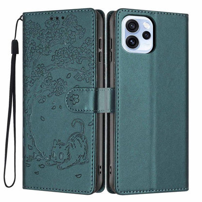 Tree Cat Embossed Flip Vegan Leather Phone Case, For OPPO A57 4G / A77 4G Global, For OPPO A6x 5G / A6 5G Global, For OPPO Reno15 Pro 5G Global, For OPPO Reno15 5G Global, For OPPO Find X9, For OPPO A6 Pro 4G / 5G Global / F31 5G, For OPPO Find X9 Pro ...