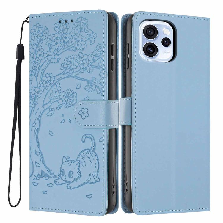 Tree Cat Embossed Flip Vegan Leather Phone Case, For OPPO A57 4G / A77 4G Global, For OPPO A6x 5G / A6 5G Global, For OPPO Reno15 Pro 5G Global, For OPPO Reno15 5G Global, For OPPO Find X9, For OPPO A6 Pro 4G / 5G Global / F31 5G, For OPPO Find X9 Pro ...