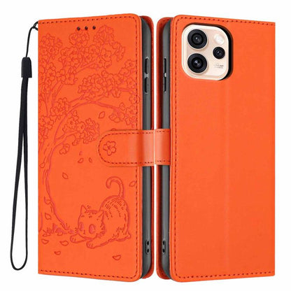 Tree Cat Embossed Flip Vegan Leather Phone Case, For OPPO A57 4G / A77 4G Global, For OPPO A6x 5G / A6 5G Global, For OPPO Reno15 Pro 5G Global, For OPPO Reno15 5G Global, For OPPO Find X9, For OPPO A6 Pro 4G / 5G Global / F31 5G, For OPPO Find X9 Pro ...