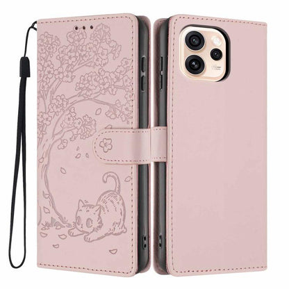 Tree Cat Embossed Flip Vegan Leather Phone Case, For OPPO A57 4G / A77 4G Global, For OPPO A6x 5G / A6 5G Global, For OPPO Reno15 Pro 5G Global, For OPPO Reno15 5G Global, For OPPO Find X9, For OPPO A6 Pro 4G / 5G Global / F31 5G, For OPPO Find X9 Pro ...