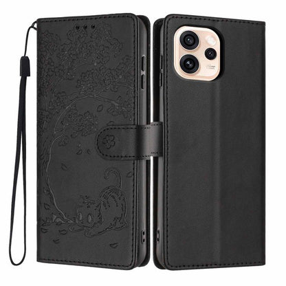 Tree Cat Embossed Flip Vegan Leather Phone Case, For OPPO A57 4G / A77 4G Global, For OPPO A6x 5G / A6 5G Global, For OPPO Reno15 Pro 5G Global, For OPPO Reno15 5G Global, For OPPO Find X9, For OPPO A6 Pro 4G / 5G Global / F31 5G, For OPPO Find X9 Pro ...