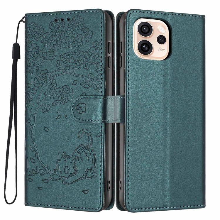 Tree Cat Embossed Flip Vegan Leather Phone Case, For OPPO A57 4G / A77 4G Global, For OPPO A6x 5G / A6 5G Global, For OPPO Reno15 Pro 5G Global, For OPPO Reno15 5G Global, For OPPO Find X9, For OPPO A6 Pro 4G / 5G Global / F31 5G, For OPPO Find X9 Pro ...