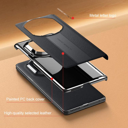 Black folding hinge phone case with textured back and camera cutout