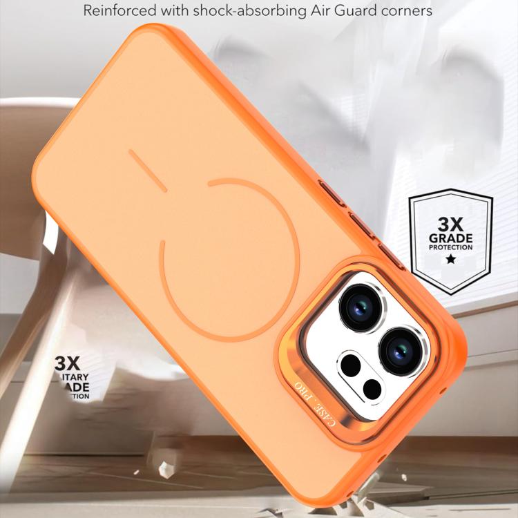 Bright Color Contrast Skin-feel Camera Bracket Magsafe Phone Case, For OPPO Reno14 F 5G Global