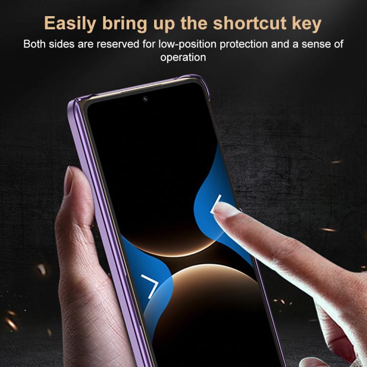Purple phone case with magnetic rotating ring holder and front coverage
