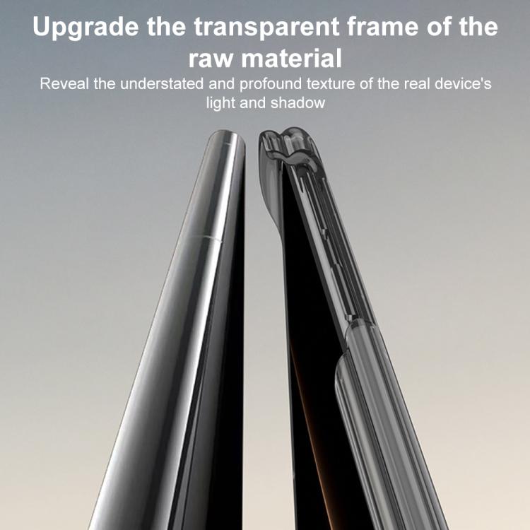 Clear transparent frame magnetic leather phone case with hinged metal rails