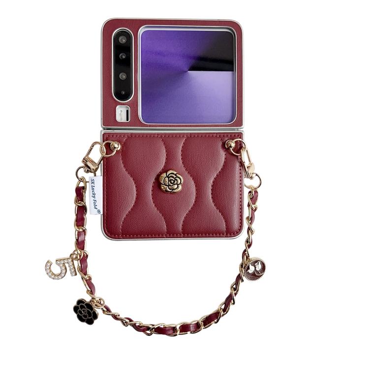 Puffer Jacket 3D Camellia Pattern Phone Case with Wrist Strap, For Huawei Pura X