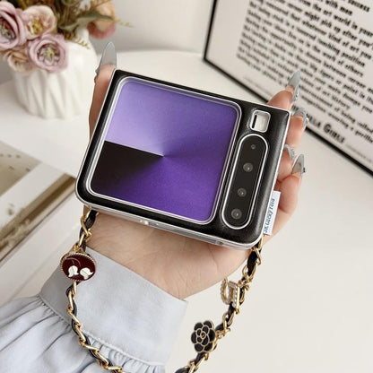 Puffer Jacket 3D Camellia Pattern Phone Case with Wrist Strap, For Huawei Pura X
