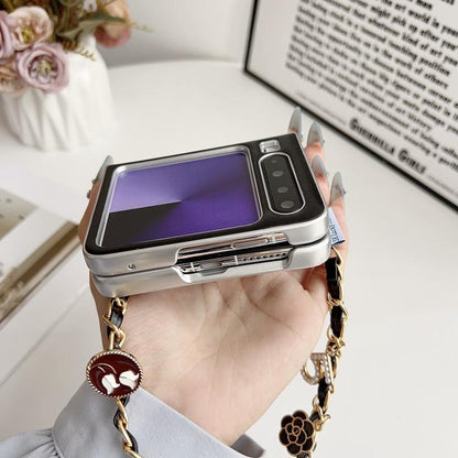 Puffer Jacket 3D Camellia Pattern Phone Case with Wrist Strap, For Huawei Pura X