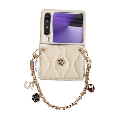 Puffer Jacket 3D Camellia Pattern Phone Case with Wrist Strap, For Huawei Pura X