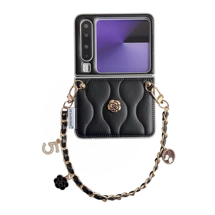 Puffer Jacket 3D Camellia Pattern Phone Case with Wrist Strap, For Huawei Pura X