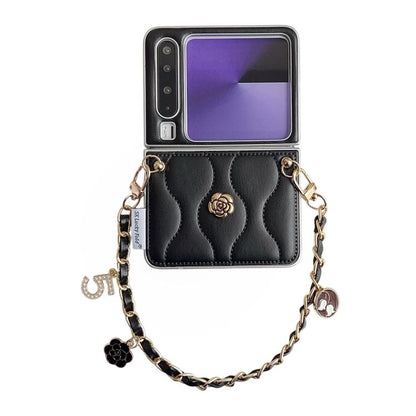 Puffer Jacket 3D Camellia Pattern Phone Case with Wrist Strap, For Huawei Pura X