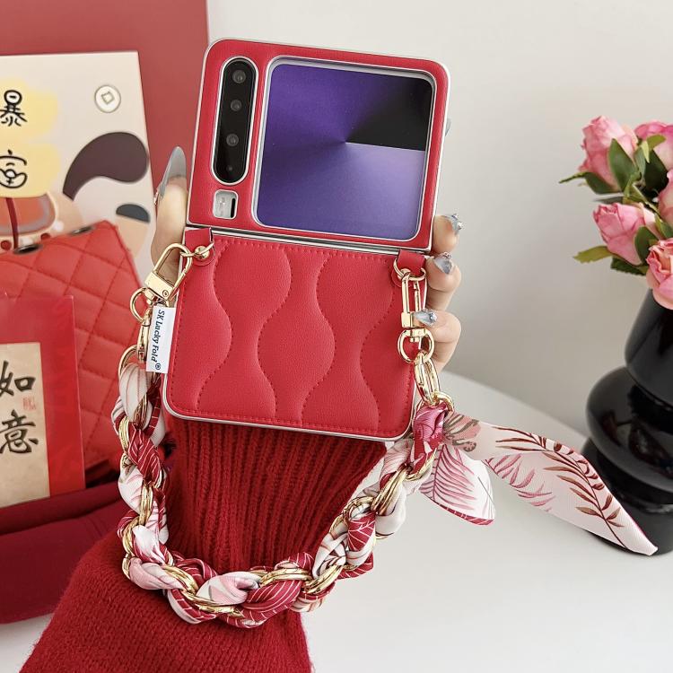 Puffer Jacket Scarf Fabric Wrist Strap Phone Case, For Huawei Pura X