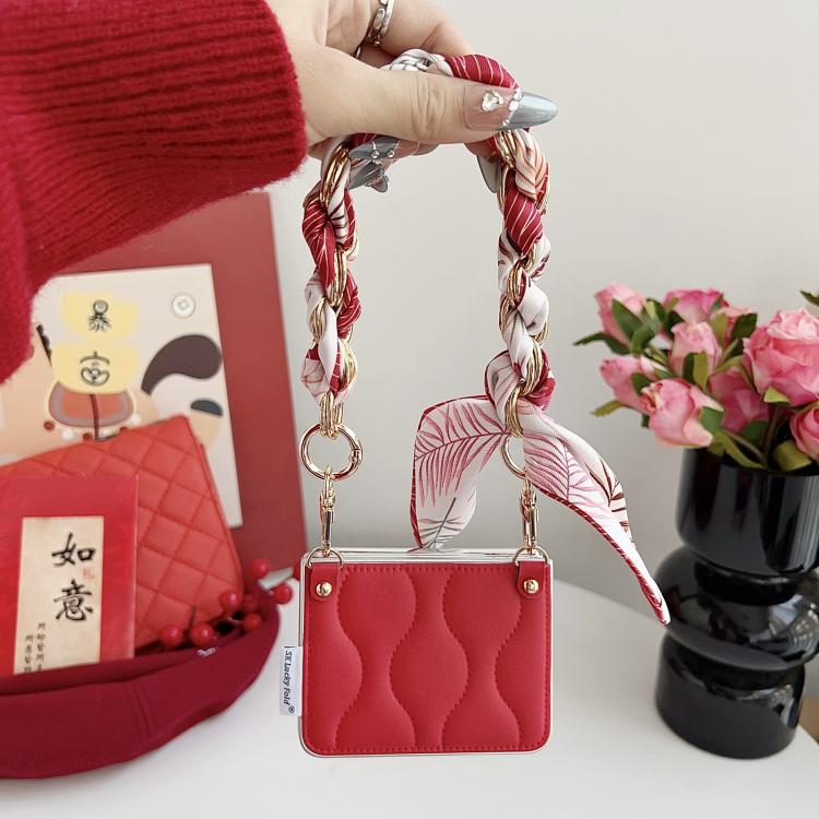 Puffer Jacket Scarf Fabric Wrist Strap Phone Case, For Huawei Pura X