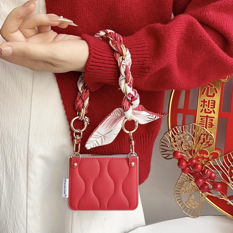 Puffer Jacket Scarf Fabric Wrist Strap Phone Case, For Huawei Pura X