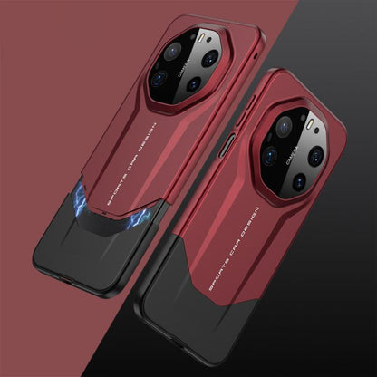 Red rugged phone case with raised camera cover and side buttons cutouts