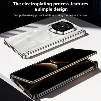 Silver flip phone case for Huawei Mate X7 with camera cover and ring detail