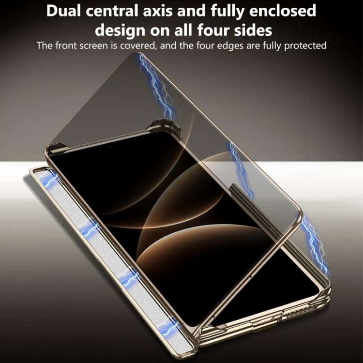 Foldable phone case with front screen cover and reinforced edges, slim metal frame