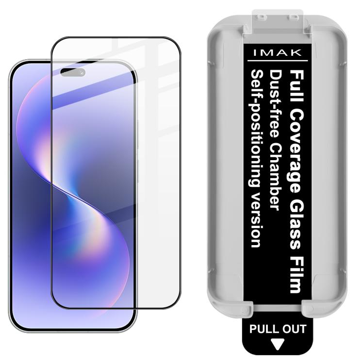 Full coverage tempered glass screen protector film over purple smartphone display