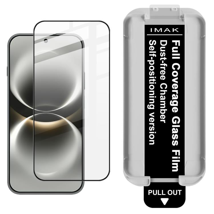 Tempered glass screen protector film with dust-free chamber locator and pull tab