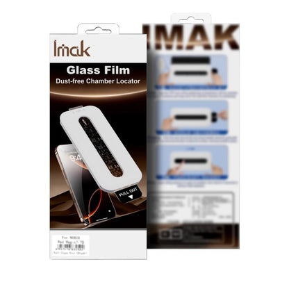 IMAK dust-free chamber locator tempered glass film, full coverage screen protector