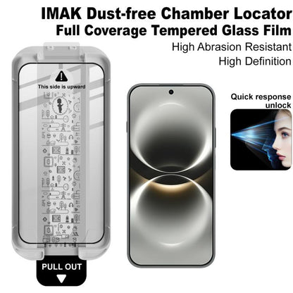 Dust-free chamber locator tempered glass screen protector, full coverage, pull-out tray