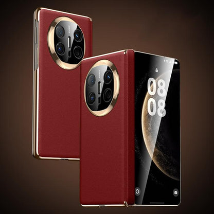 Vegan leather folding phone case for Huawei Mate X series, red