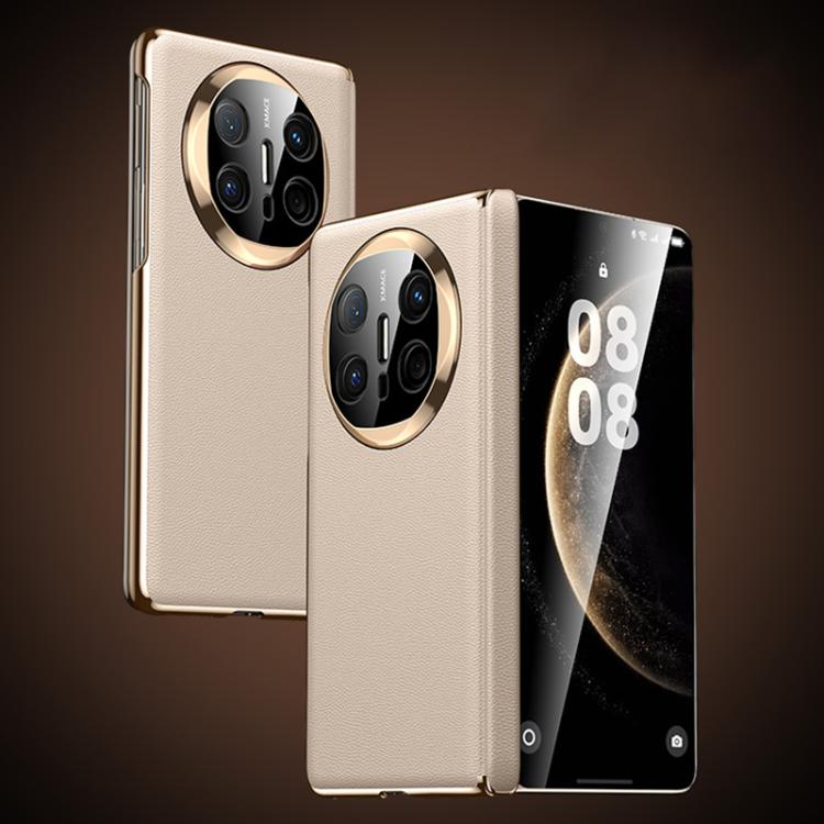 Vegan leather folding phone case for Huawei Mate X series, gold