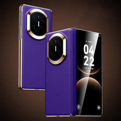 Vegan leather folding phone case for Huawei Mate X series, purple