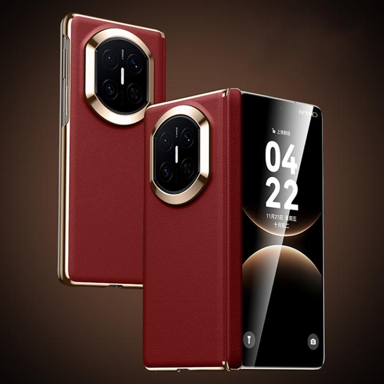 Vegan leather folding phone case for Huawei Mate X series, red