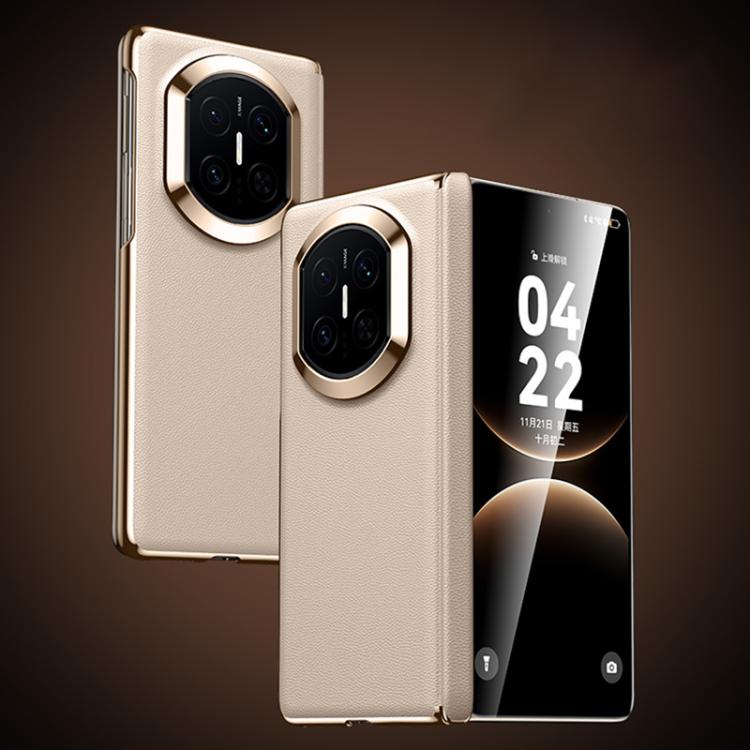Vegan leather folding phone case for Huawei Mate X series, gold