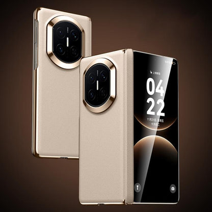 Vegan leather folding phone case for Huawei Mate X series, gold