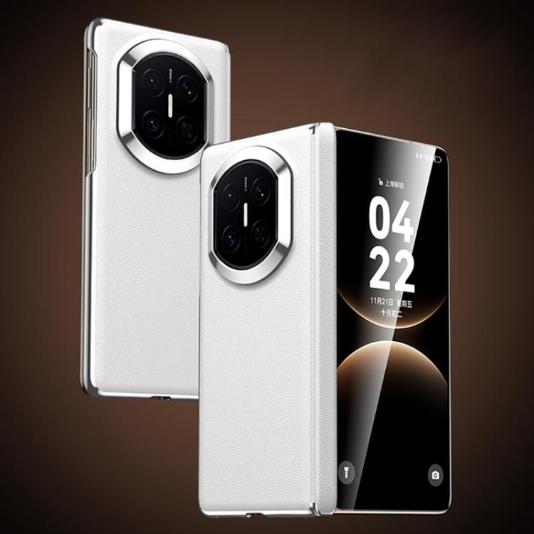 Vegan leather folding phone case for Huawei Mate X series, white