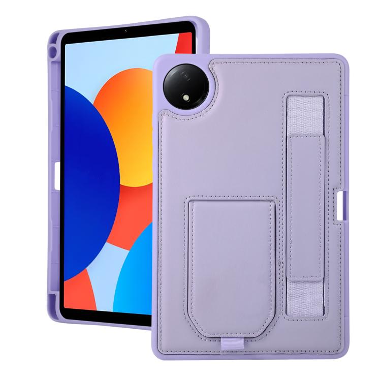 Purple tablet case with hand grip pocket, pen slot, and front stand for Redmi Pad SE