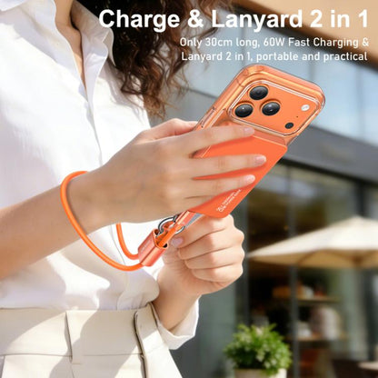 USAMS SJ784 U97 60W USB-C / Type-C to USB-C / Type-C Lanyard Fast Charging Data Cable, 30cm