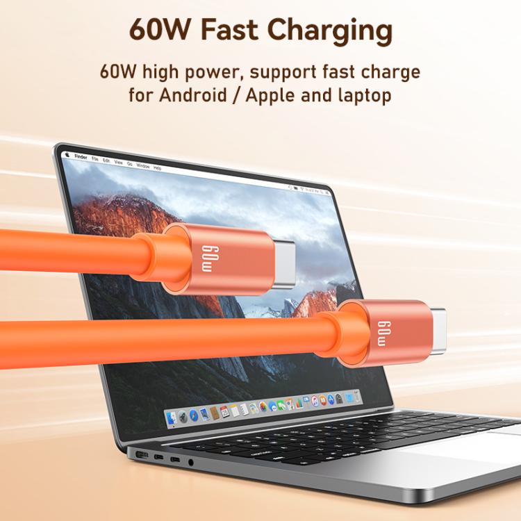 USAMS SJ784 U97 60W USB-C / Type-C to USB-C / Type-C Lanyard Fast Charging Data Cable, 30cm