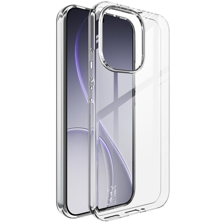 Clear TPU phone case with shockproof bumper, raised camera lens opening and cutouts